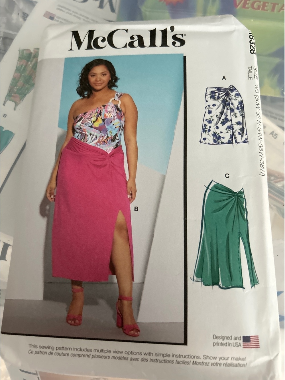 McCall's M8328 Women's Skirt Sewing Pattern - Wrap Skirt with Side Slit